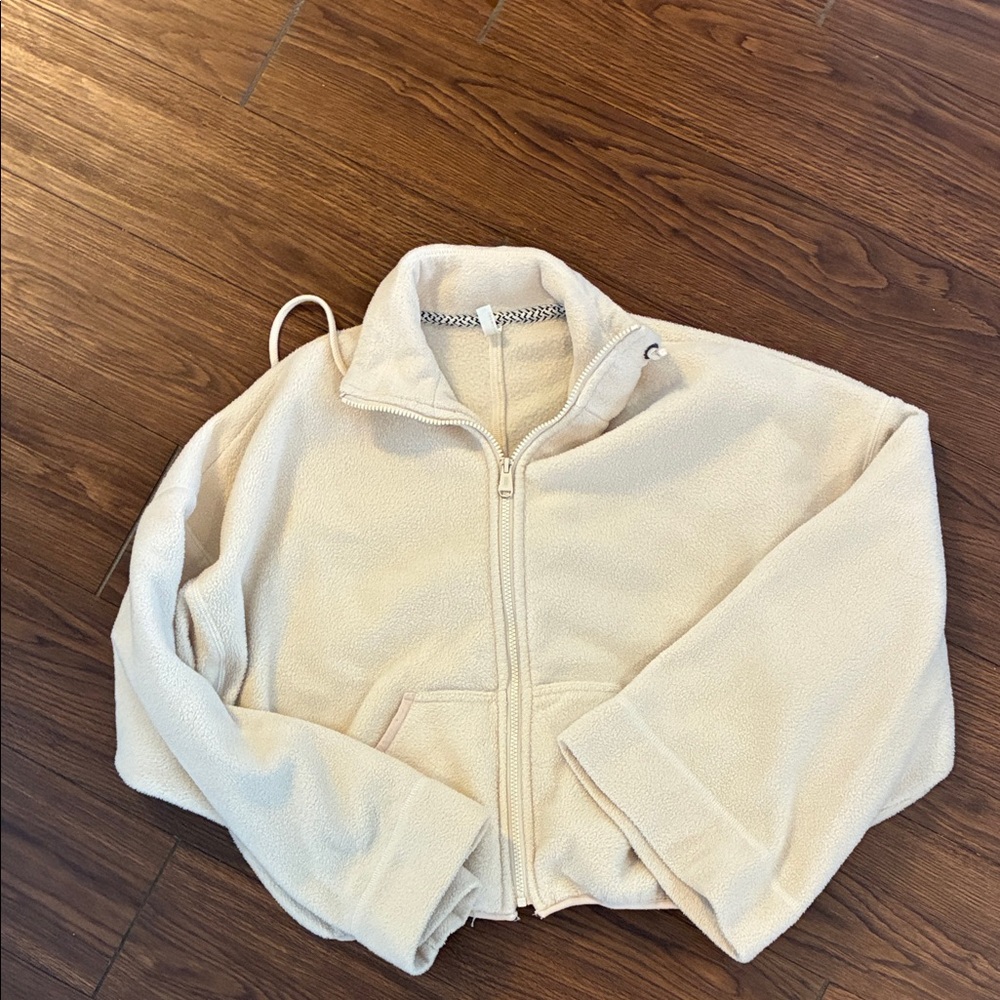 Small Free People Cream Cropped Jacket